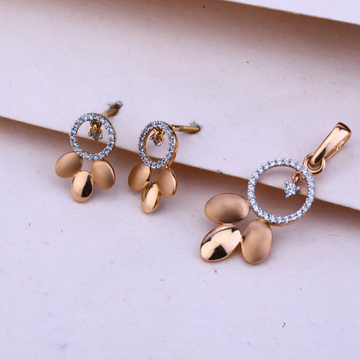 750 Rose Gold Stylish Pendant Set RPS66