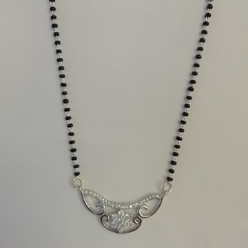 straight silver fancy mangalsutra by 