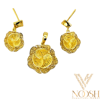 22k gold turkish aster pendant set by 
