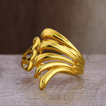 916 gold ladies designer plain ring lpr381