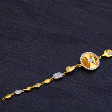 Ladies 22K Gold Cz Diamond Bracelet-LB134
