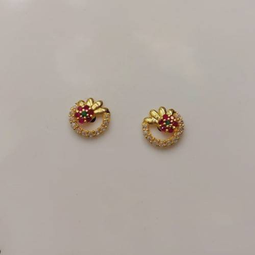 Gold Diamond Earring by D.M. Jewellers
