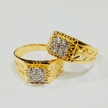 22 kt gold stone couple rings by 