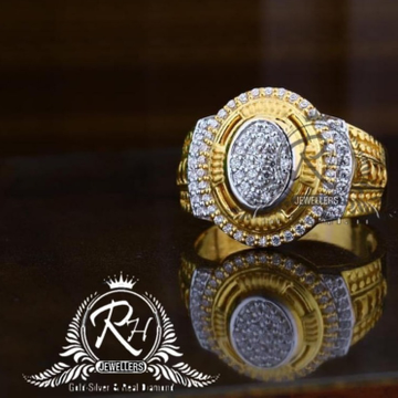 22 carat gold dimond gents ring RH-GR839