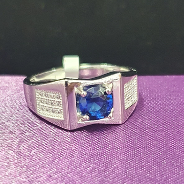 925 Blue Diamond Fancy Design Gents Ring by 