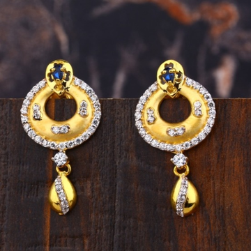 22 carat gold round ladies earrings RH-LE363