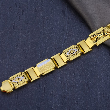 916 Gold Mens Plain Fancy Bracelet MPB294
