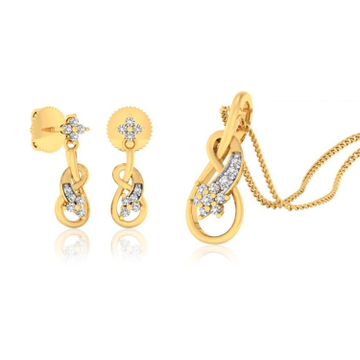 22k gold cz mosaic pendant set by 
