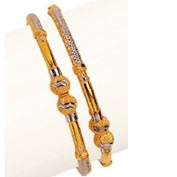 22K / 916 Gold Attractive Kalkati Bangle by Ruchit Jewellers