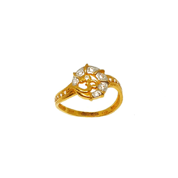 22K Gold Round Shaped Om Ring MGA - LRG0175