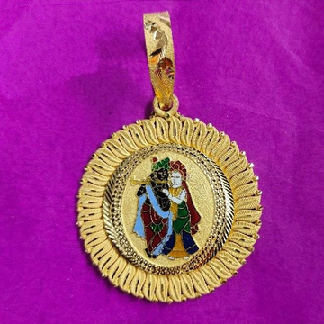 916 Fancy Radha krishna minakari Gents pendant by Saurabh Aricutting