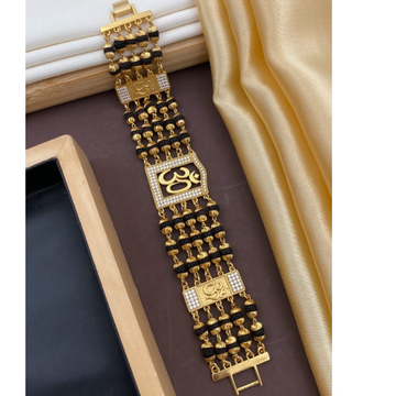 Gold Plated om Rudraksha Bracelet