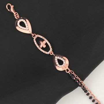 925 Silver Rose Gold Design Mangalsutra Bracelet by 