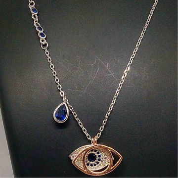 Silver Fancy Evil Eye Design Pendant With Chain Fo... by 
