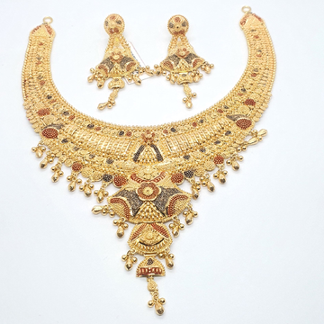 22.k Gold Fancy Kalkati Design Necklace by 