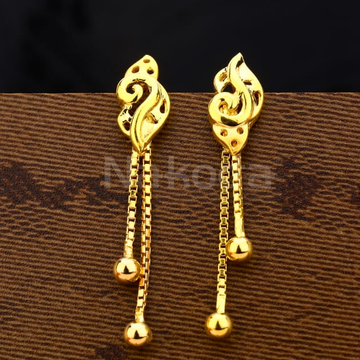 916 gold ladies gorgeous plain earrings lpe356