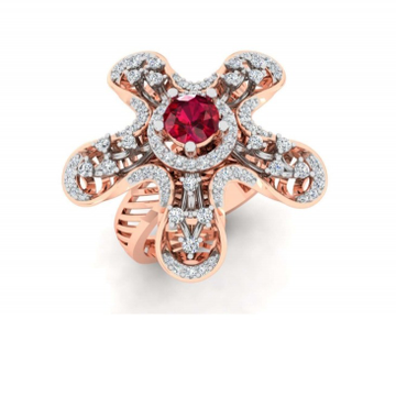 18k rose gold star shape ring pj-r003 by 