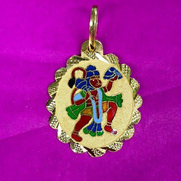 22 Kt. Gold Clasic Hanumanji Mina Pendant by Saurabh Aricutting