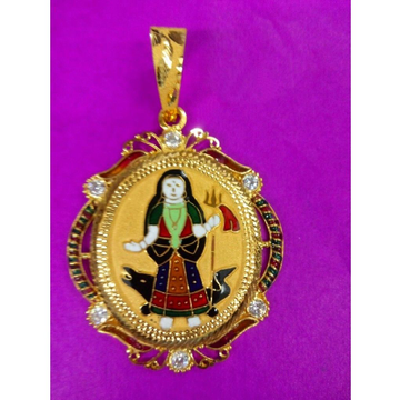 916 Gold Gents Khodiyar Ma Mina Pendant by Saurabh Aricutting