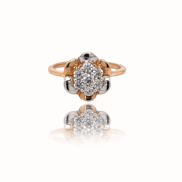 Yellow Gold Floral CZ Ring