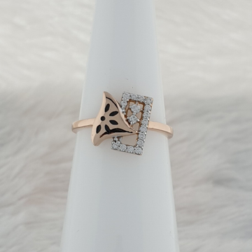 black and rose gold ladies ring by 