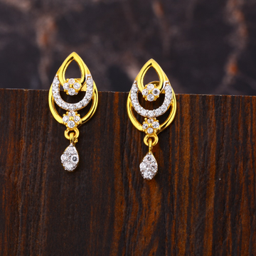 22KT Gold CZ Diamond Stylish Ladies Earring LFE539