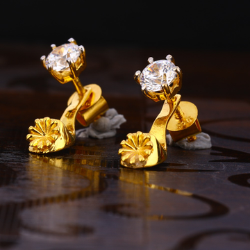22KT Gold Ladies Designer Solitaire Earring LSE251