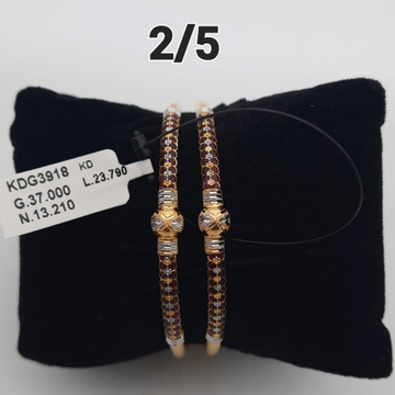 916 Gold Marron Color Modhiya Kadli Bangle by Saideep Jewels