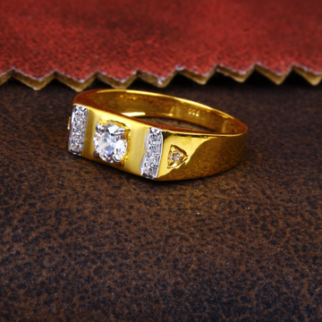 gold rectangle design cZ diamond Ring 131 by 