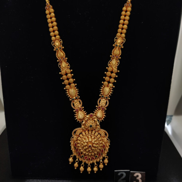 22k Gold Plain Design Necklace Set