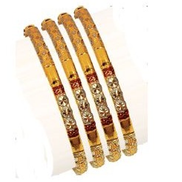 22K / 916 Yellow Gold Four Pair Kadli by Ruchit Jewellers