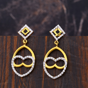 Ladies 22K Gold Modern Earrings -LFE164
