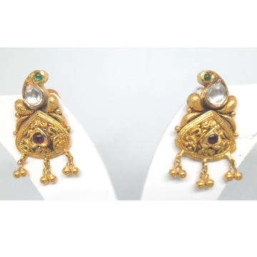 22kt / 916 antique jadtar earrings for ladies btg0... by 