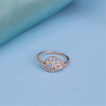 14ct leafy rosegold diamond ring
