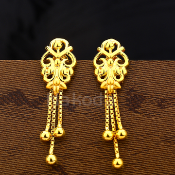 22KT Gold Ladies Designer Plain Earring LPE342