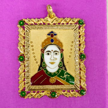 916 Gold Classic Chehar Ma Mina Pendant by Saurabh Aricutting