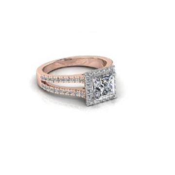 11284-18kwg ILLUSION Square Shape Diamond Engagement Ring Malaysia