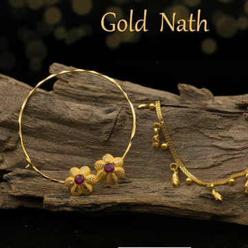 22KT / 916 Gold traditional wedding Bridle Nath fo... by 
