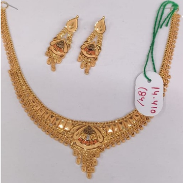 22 cara gold ladies necklace set RH-LC906
