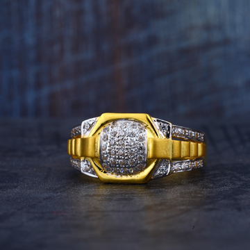 Gold 916 Cz Mens Ring-MR163