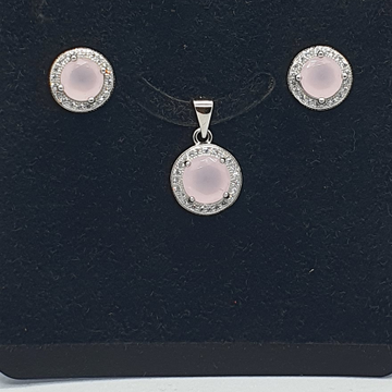 Silver 92.5 Pink Stone Standard Set by 