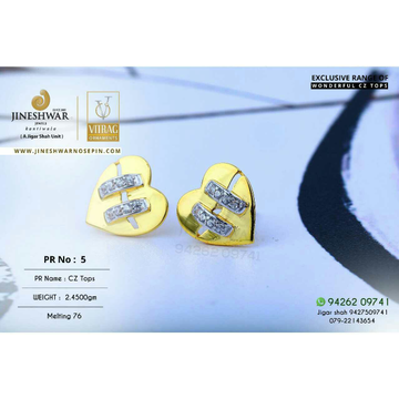 18kt Fancy Attractive Gold CZ Tops ATG -0044
