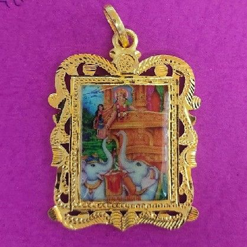 916 Gold Fancy Printed Shakti Ma Pendant by Saurabh Aricutting