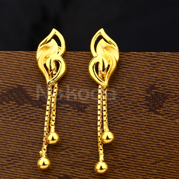 916 Gold Hallmark Designer Women'S Plain Earring L...