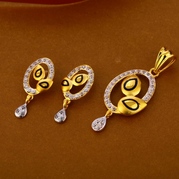 22KT Gold CZ Ladies Pendant Set FPS277