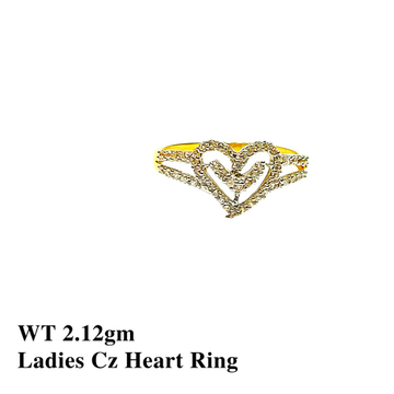 18K Ladies Cz Heart Rings by 