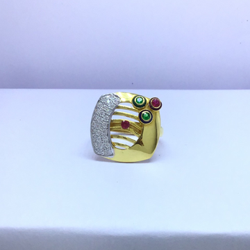 designing fancy square gold ladies ring by 