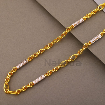 916 Gold CZ Hallmark Men's Designer Choco Chain MC...