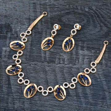 18 Carat Rose Gold Antique Ladies Necklace Set RH-...