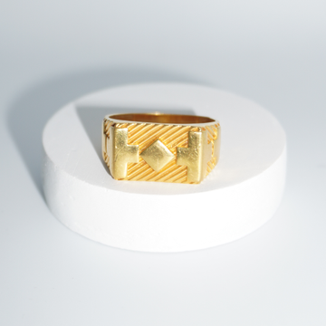 916 Gold Plain traditional Ring for Men